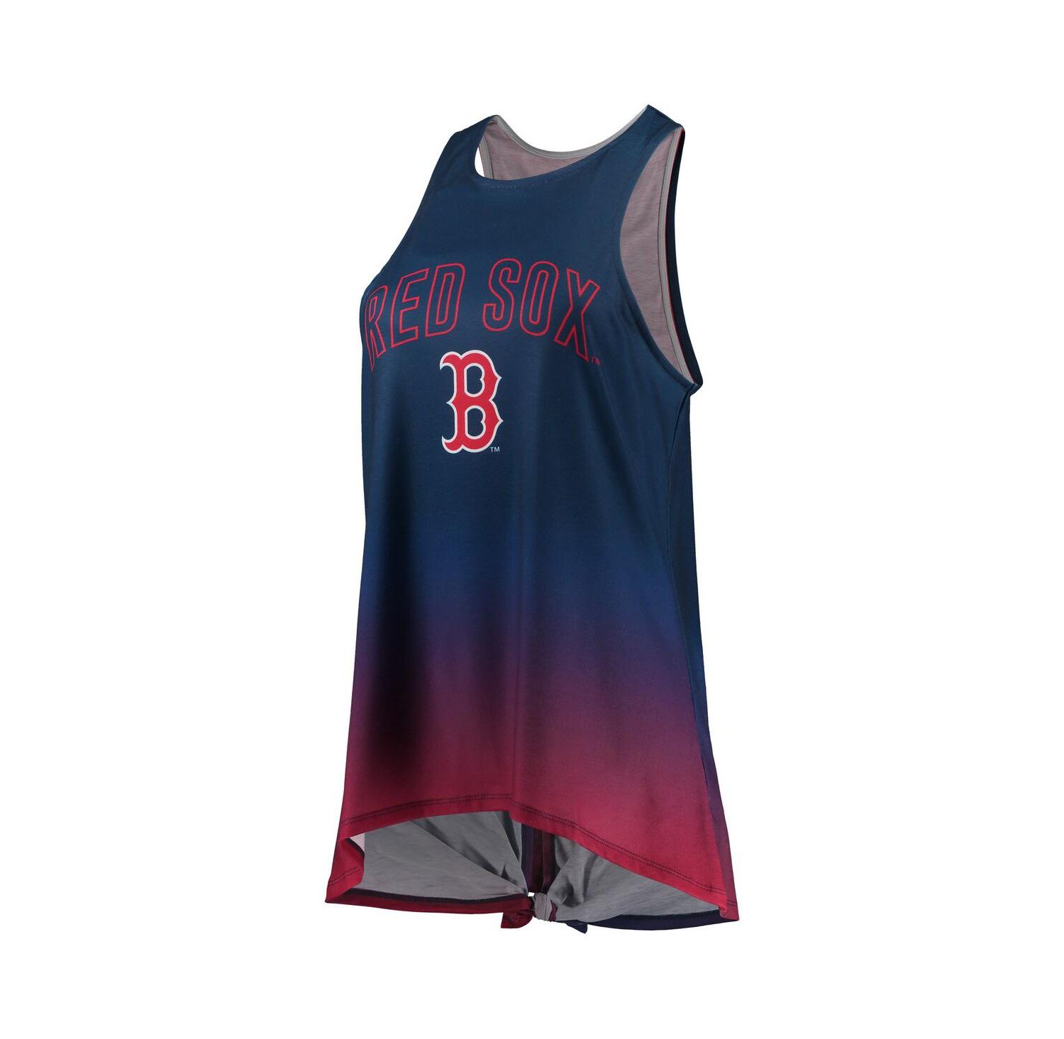 Women's Navy Boston Red Sox Gradient Tie-Back Racerback Tank Top