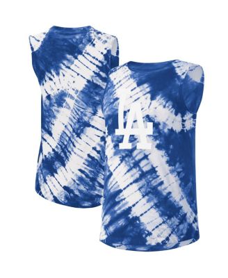Women's Royal Los Angeles Dodgers Money Ball Tie-Dye Tank Top