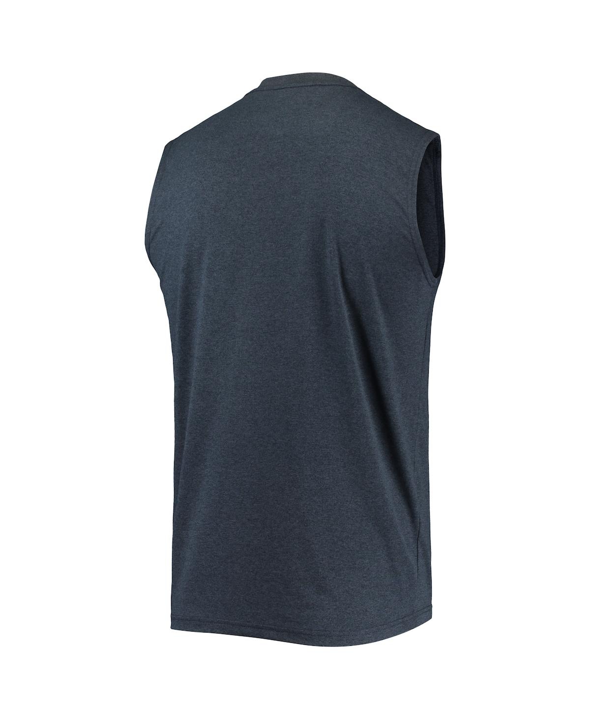 New Era Men's  Heathered Navy Milwaukee Brewers Muscle Tank Top In Heathered Navy