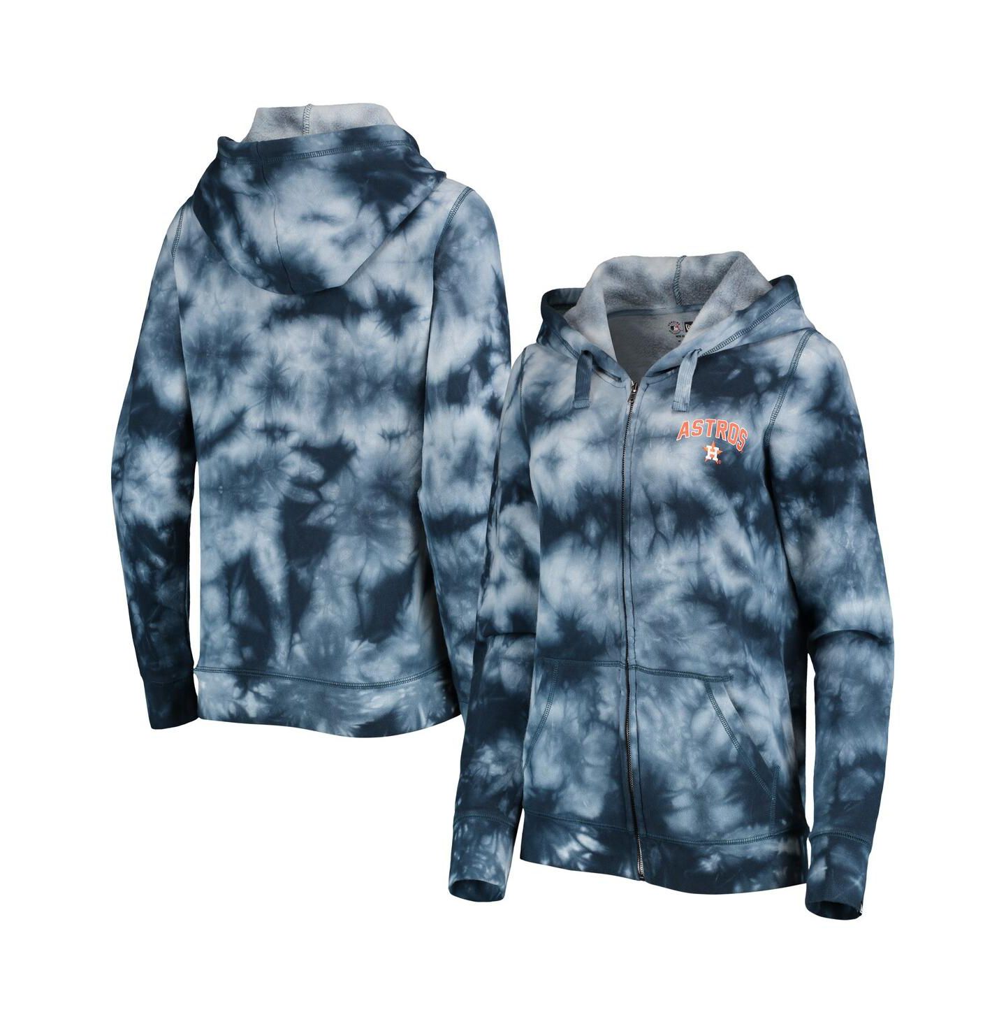 Женское худи New Era Navy Houston Astros Tie-Dye Full-Zip — фото 2