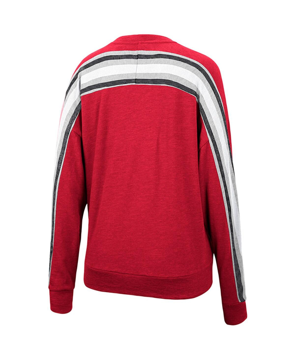 Shop Colosseum Women's  Heathered Crimson Indiana Hoosiers Team Oversized Pullover Sweatshirt