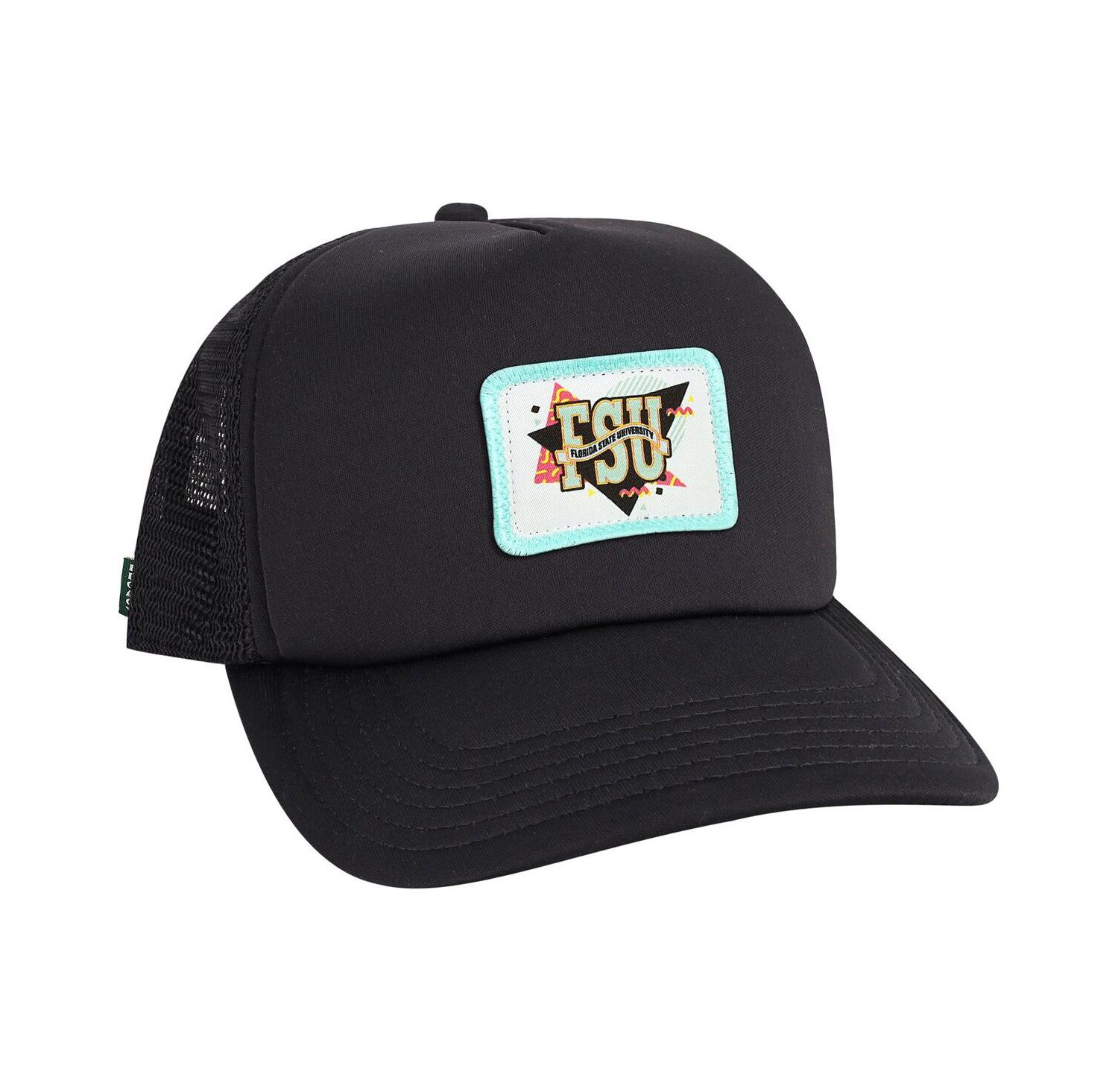 Men's Black Florida State Seminoles Beach Club Laguna Trucker Snapback Adjustable Hat