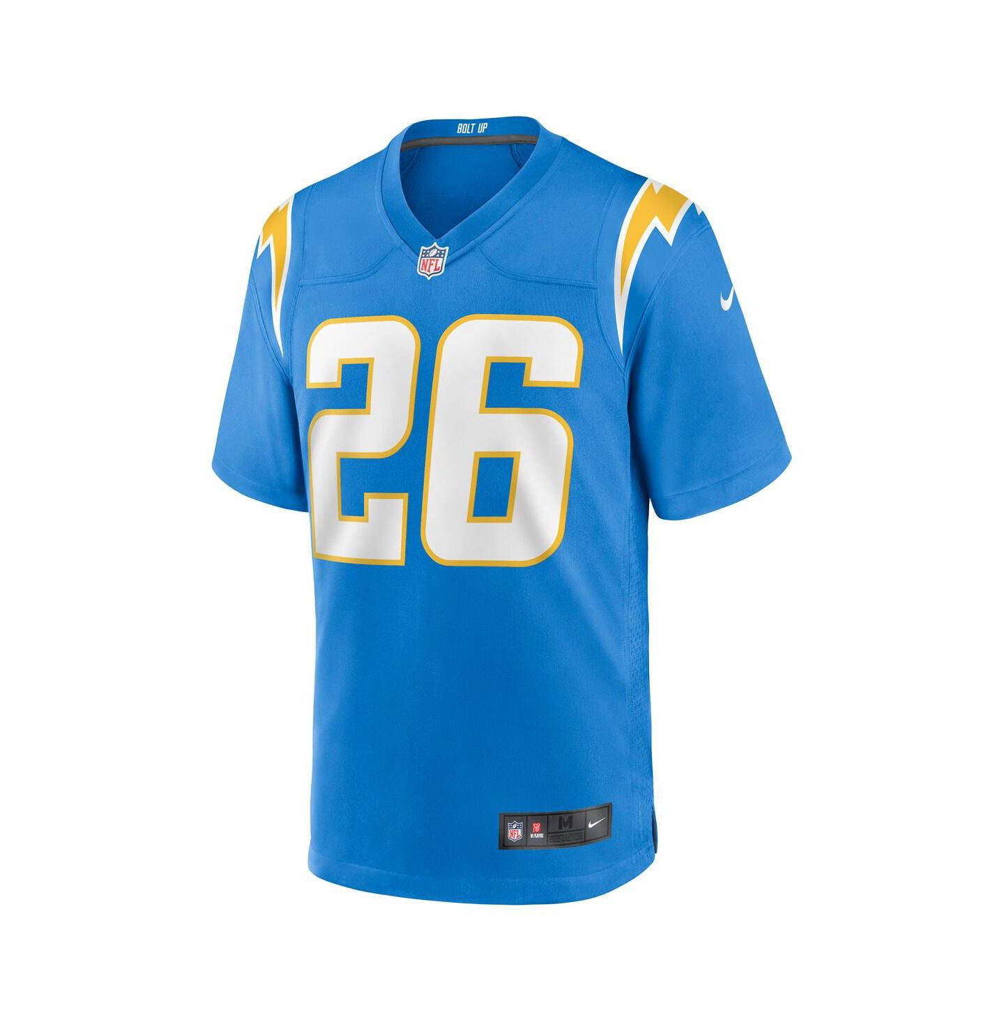 Мужской топ Nike Asante Samuel Jr. Powder Blue Los Angeles Chargers Game Player Jersey — фото 3