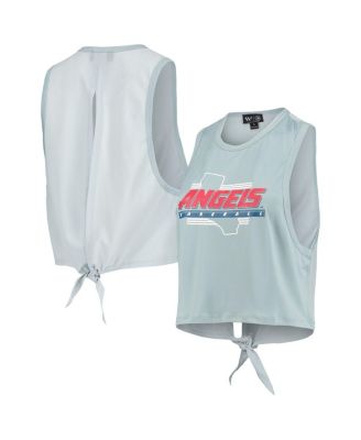 Women's Light Blue Los Angeles Angels Open Back Twist-Tie Tank Top