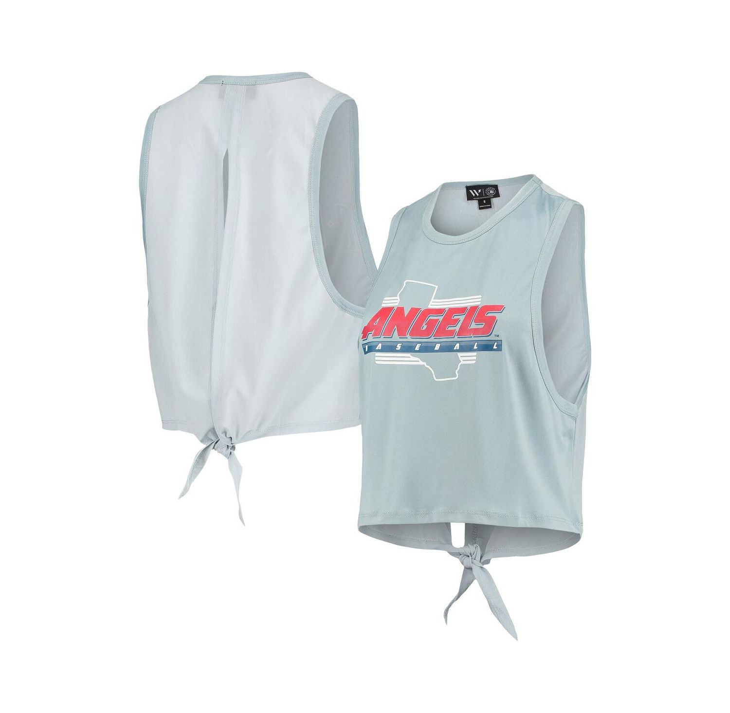 Women's Light Blue Los Angeles Angels Open Back Twist-Tie Tank Top