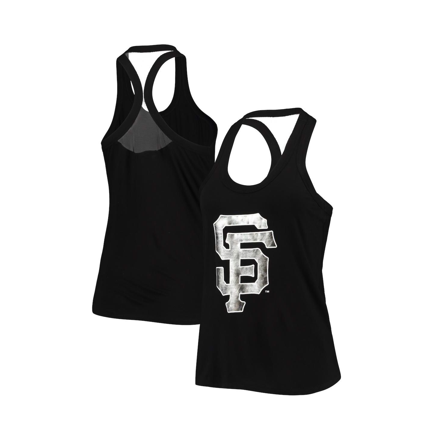 Женский топ The Wild Collective Black San Francisco Giants Tonal Athleisure Racerback — фото 2