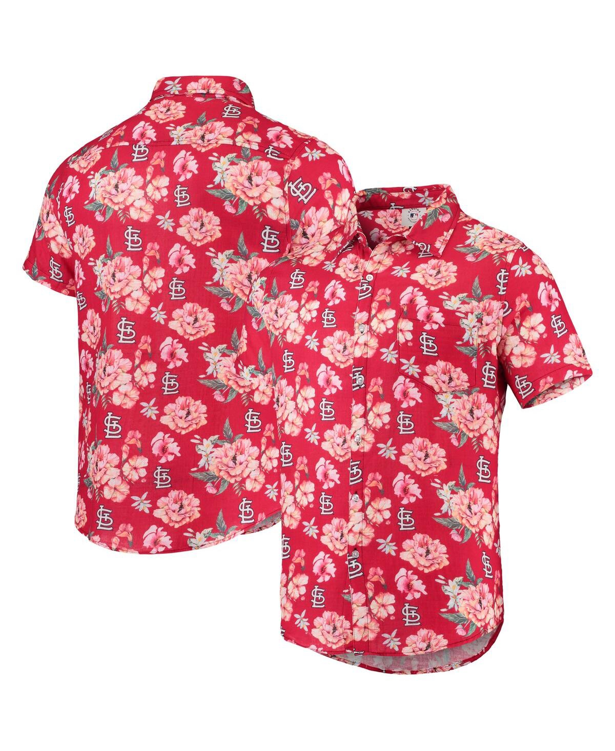 Shop Foco Men's  Red St. Louis Cardinals Floral Linen Button-up Shirt