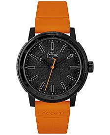 Men's TR90 Orange Silicone Strap Watch 44mm