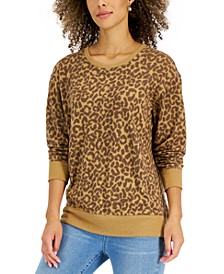 Women's Brushed-Knit Print Sweater, Created for Macy's