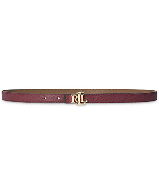 Lauren Ralph Lauren Women's Reverisble Skinny Pebbled Leather Belt & Reviews - Belts - Handbags & Accessories - Macy's