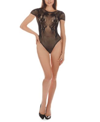 Women's Paradise Floral Short Sleeve Seamless Lingerie Bodysuit