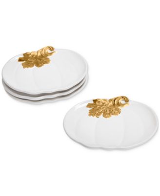 Martha Stewart Collection - Harvest Pumpkin Appetizer Plates, Set of 4, Created for Macy's