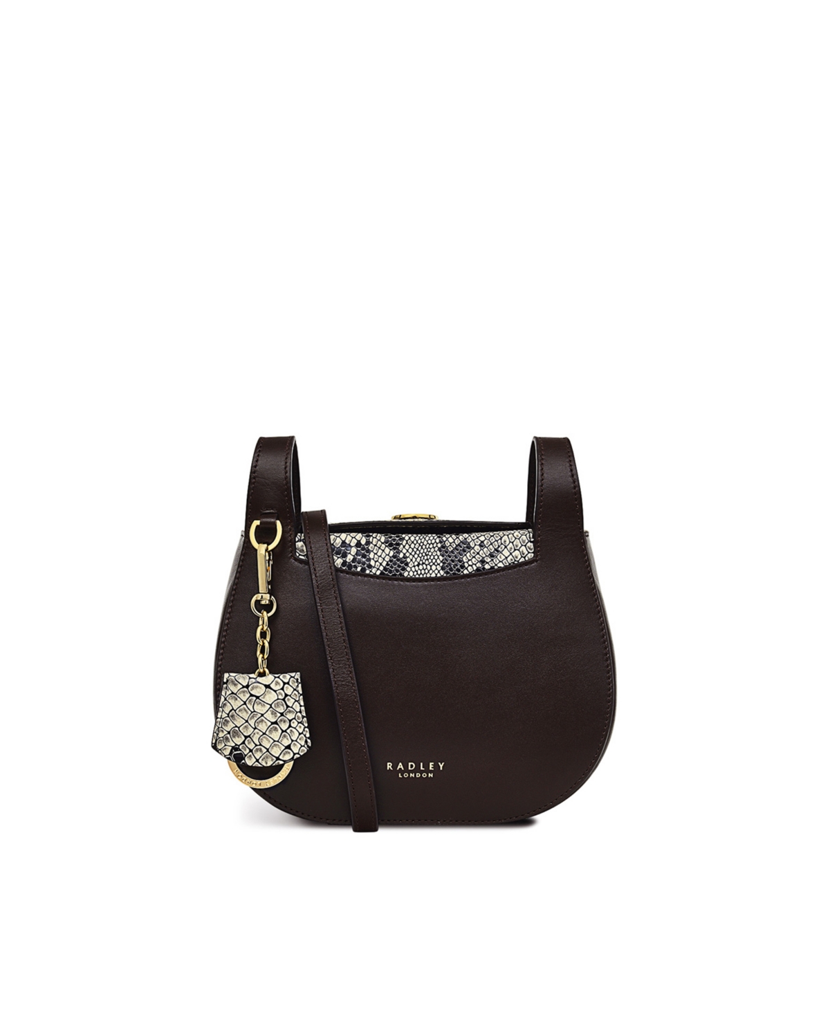 Dark Oak Medium Shoulder | Half Moon Street Faux Snake | Radley