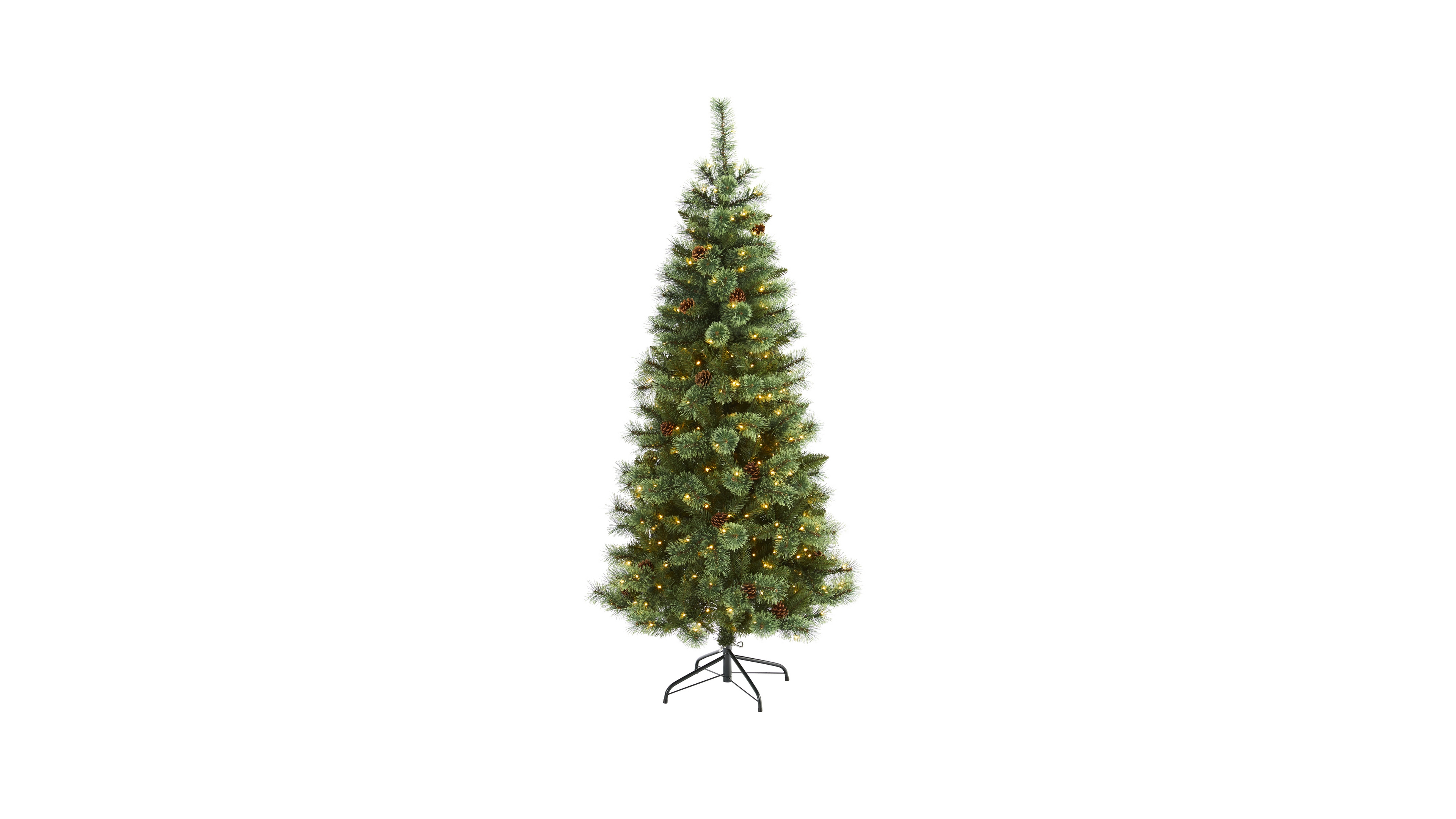 White Mountain Pine Artificial Christmas Tree with Lights and Pinecones, 72"