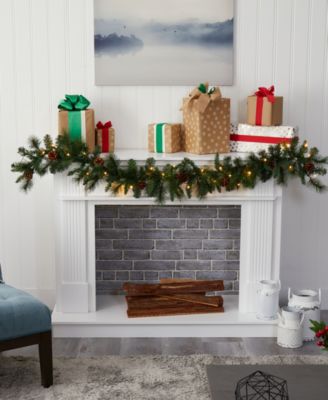 Mixed Pine and Pinecone Artificial Garland with Lights, 72"