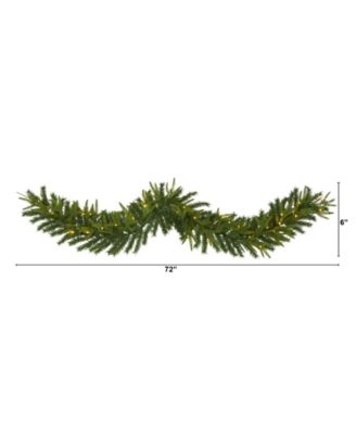 Green Pine Artificial Christmas Garland with Lights, 72"