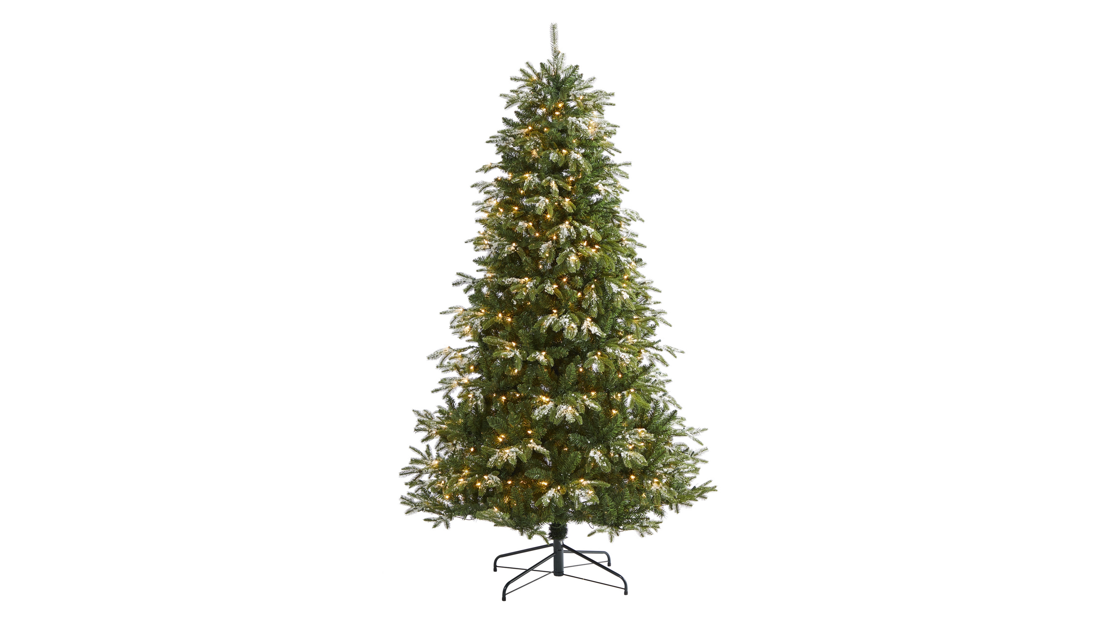 Snowed Grand Teton Artificial Christmas Tree with Lights and Bendable Branches, 84"
