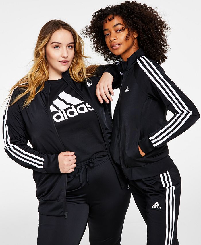 adidas Women\'s 3-Stripe Tricot Track Jacket, XS-4X - Macy\'s
