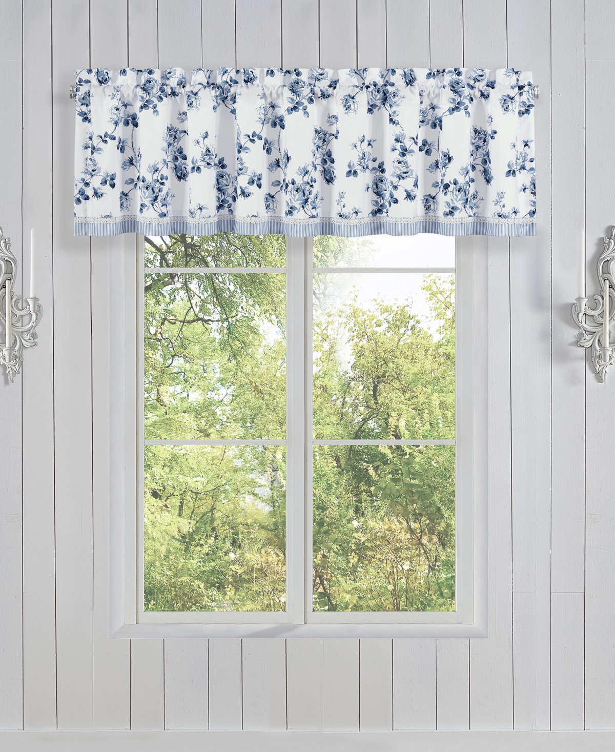 Closeout! Royal Court Rialto Chelsea Straight Window Valance, 17" x 72" - French Blue