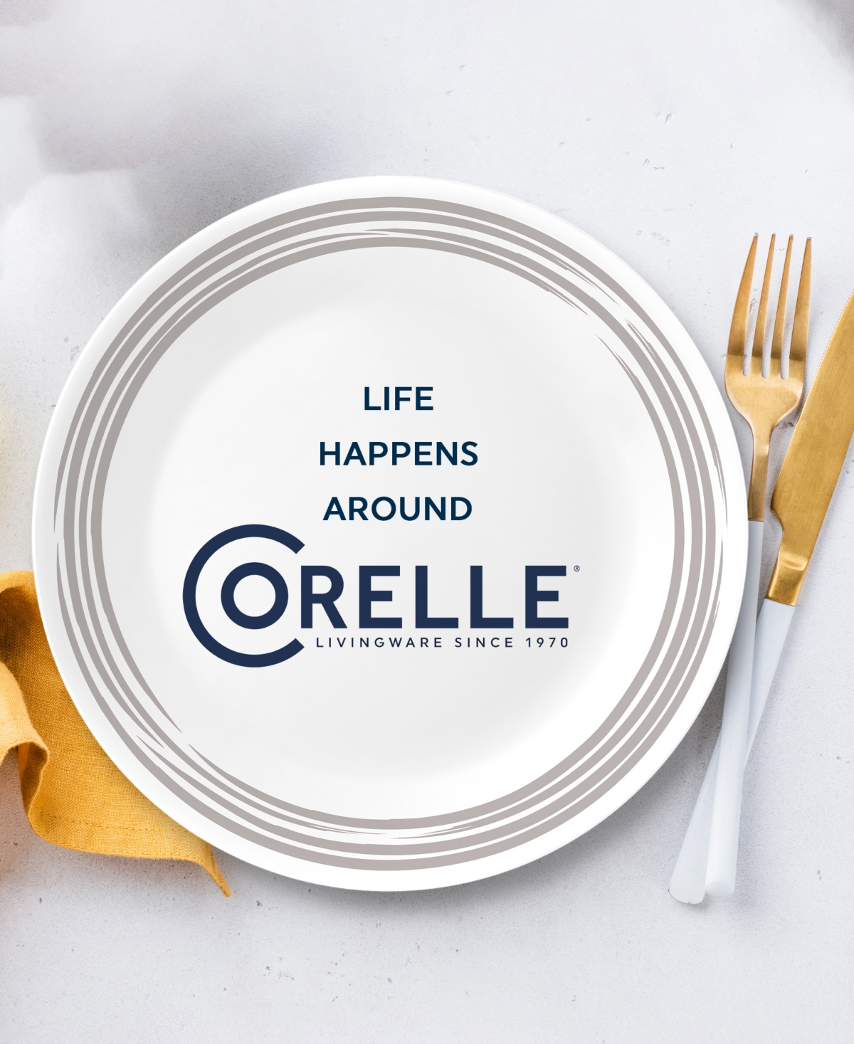 Corelle Brushed Pc. Dinnerware Set, Set of 4 - Silvery-Gray