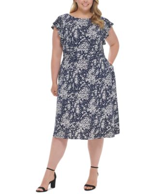 Jessica Howard Plus Size Floral-Print Fit & Flare Dress - Macy's