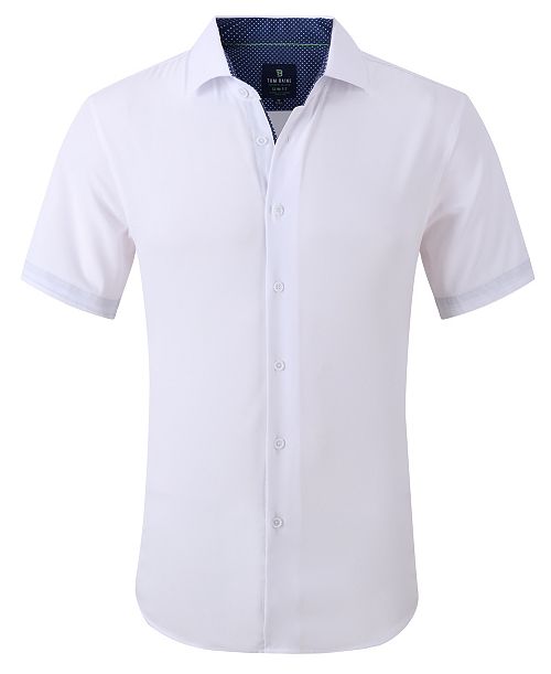 alfani Tom Baine Men's Slim Fit Short Sleeve Performance Button Down Dress Shirt Men's Fashion & Accessories