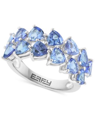 EFFY Collection - Tanzanite Trillion Double Row Ring (3-1/3 ct. t.w.) in Sterling Silver