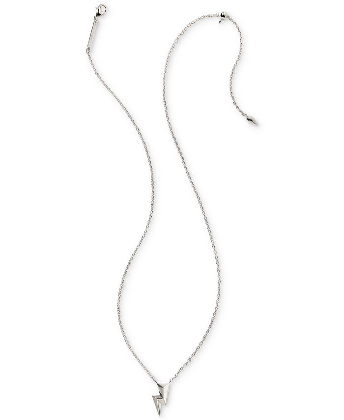 Kendra Scott RhodiumPlated Lightning Bolt 20" Adjustable Pendant Necklace Macy's