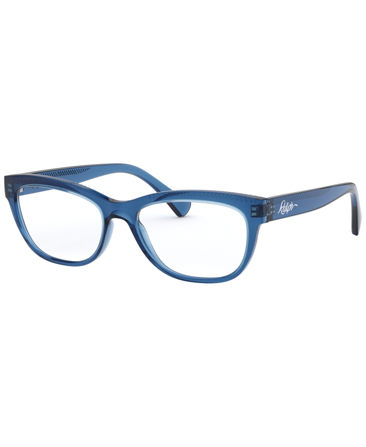 RA7113 Women's Pillow Eyeglasses - Shiny Transparent Blue