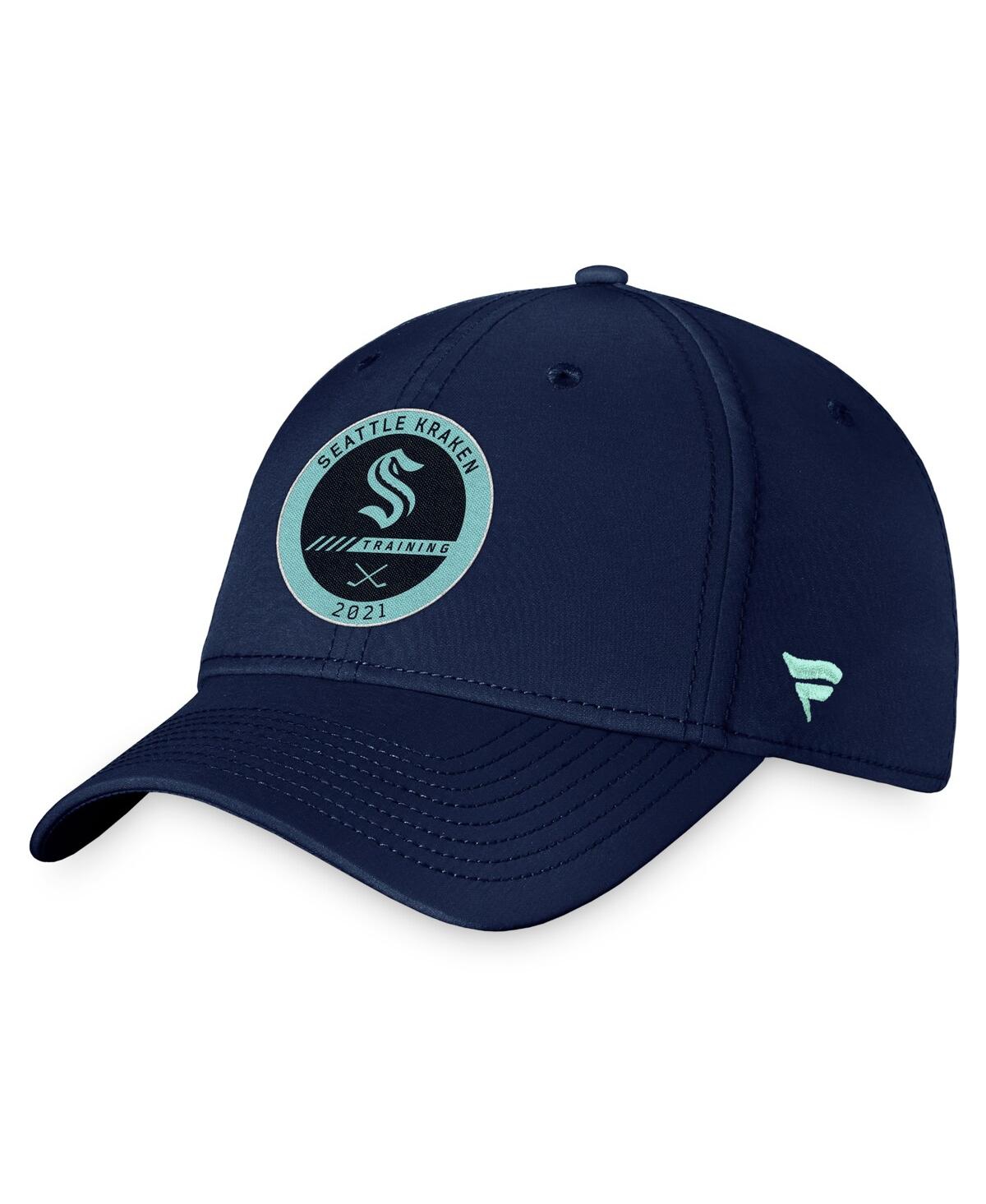 Men's FanaticsSeattle Kraken Authentic Pro Training Camp Flex Hat - Deep Sea Blue