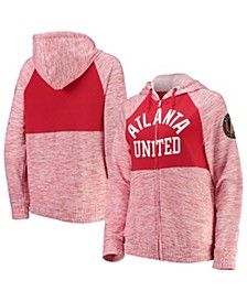 Women's by New Era Red Atlanta United FC Novelty Space Dye Full-Zip Hoodie