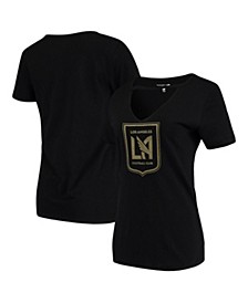 Women's by New Era Black LAFC Athletic Baby V-Neck T-shirt