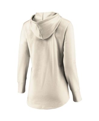 Women's Oatmeal San Jose Sharks True Classics Signature Fleece Pullover Hoodie