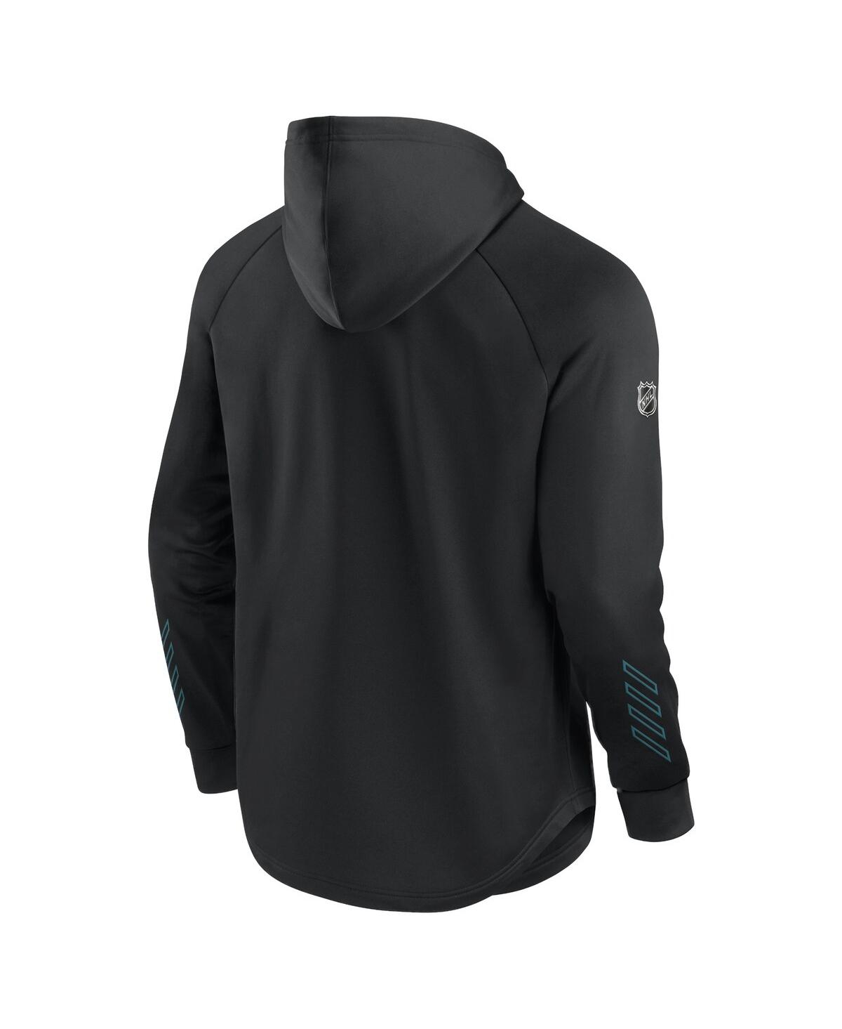 Fanatics Branded Black San Jose Sharks Authentic Pro Locker Room Raglan Pullover Hoodie In Black