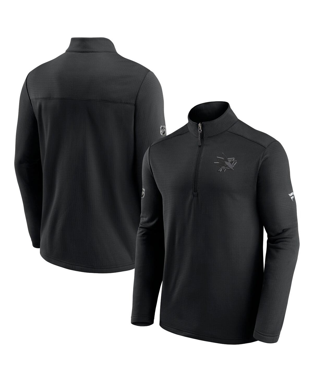 Men's FanaticsSan Jose Sharks Authentic Pro Travel and Training Quarter-Zip Jacket - Black