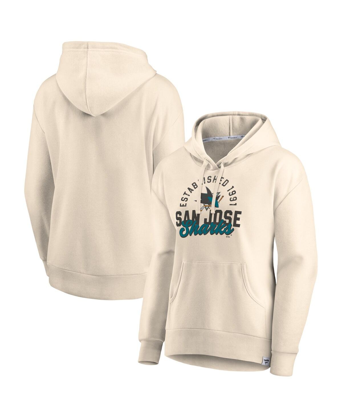 Fanatics Branded Oatmeal San Jose Sharks Carry The Puck Pullover Hoodie Sweatshirt In Oatmeal