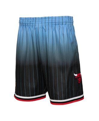 Men's Black and Light Blue Chicago Bulls 1995/96 Hardwood Classics Fadeaway Reload 3.0 Swingman Shorts