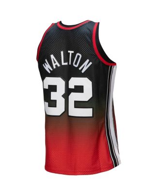 Men's Bill Walton Red, Black Portland Trail Blazers 1976/77 Hardwood Classics Fadeaway Swingman Player Jersey