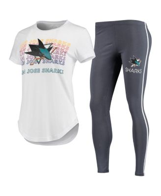 Women's White, Charcoal San Jose Sharks Sonata T-shirt and Leggings Set