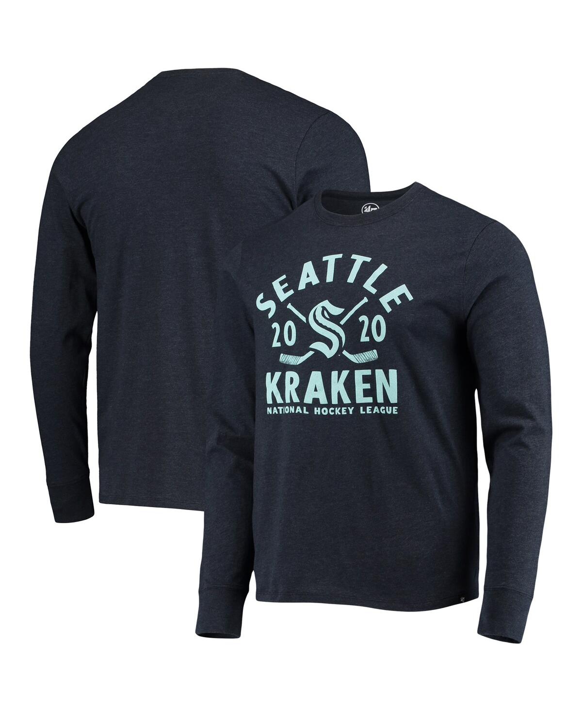Men's '47 HeatheredSeattle Kraken Club Long Sleeve T-shirt - Deep Sea Blue