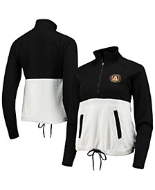 Women's Black, White Atlanta United FC Harbor Raglan Half-Zip Jacket