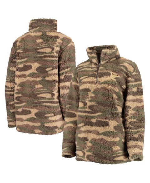 Женские куртки G-III Sports by Carl Banks Women's Camo St. Louis Blues Sherpa Quarter-Zip Jacket