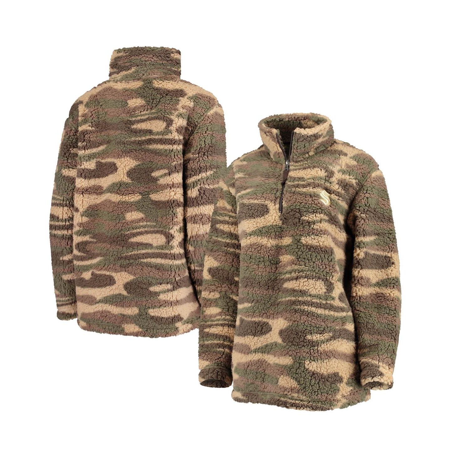 Женская куртка G-III Sports by Carl Banks Camo Seattle Kraken Sherpa Quarter-Zip — фото 1