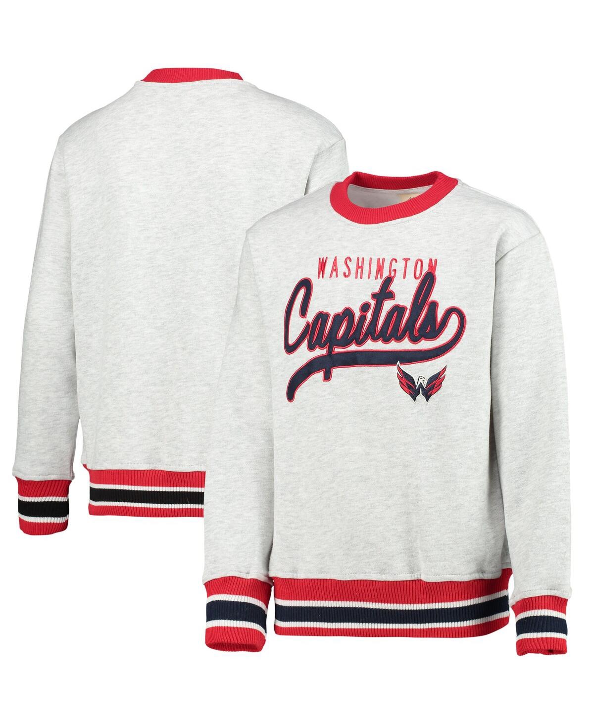 Shop Outerstuff Big Boys Heathered Gray Washington Capitals Legends Pullover Sweatshirt