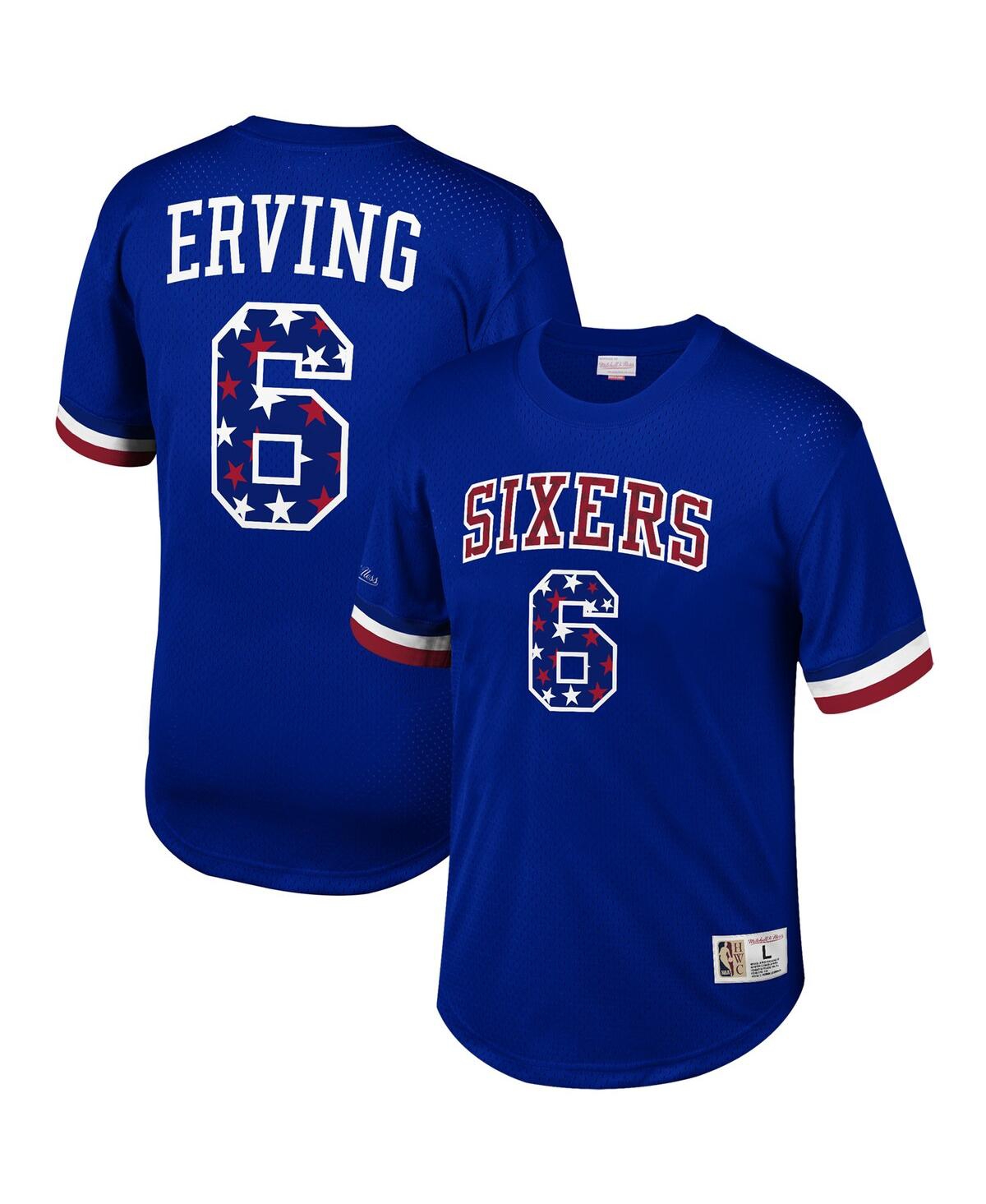 Men's Mitchell & Ness Julius ErvingPhiladelphia 76ers Player Name Number T-shirt - Royal