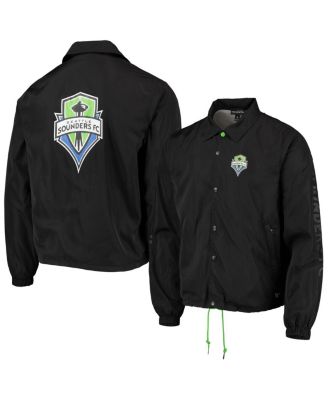 Men's Black Seattle Sounders FC Coaches Full-Snap Jacket