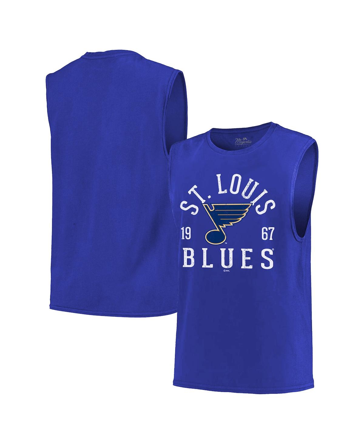 Men's Majestic Threads Blue St. Louis Blues Softhand Muscle Tank Top - Blue