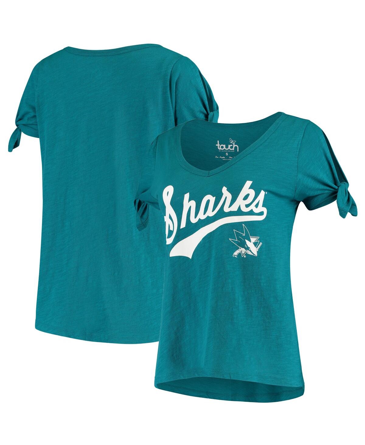 Touché Women's Touch Heathered Teal San Jose Sharks First String V-neck T-shirt