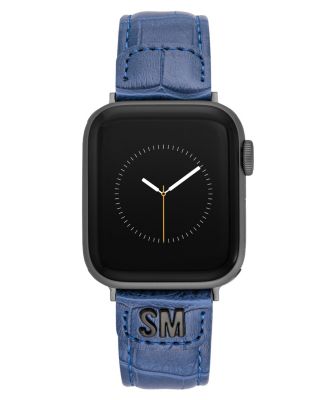 Women's Blue Crocograin Faux Leather Band designed for Apple Watch&reg; 42mm (Series 1-3 only) & 44/45/46/49mm (Ultra & Ultra 2)