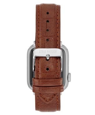 Women's Honey Brown Crocograin Faux Leather Band designed for Apple Watch&reg; 42mm (Series 1-3 only) & 44/45/46/49mm (Ultra & Ultra 2)